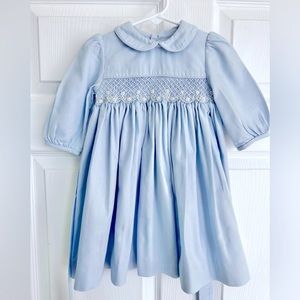 Luli & me toddler smocked blue dress